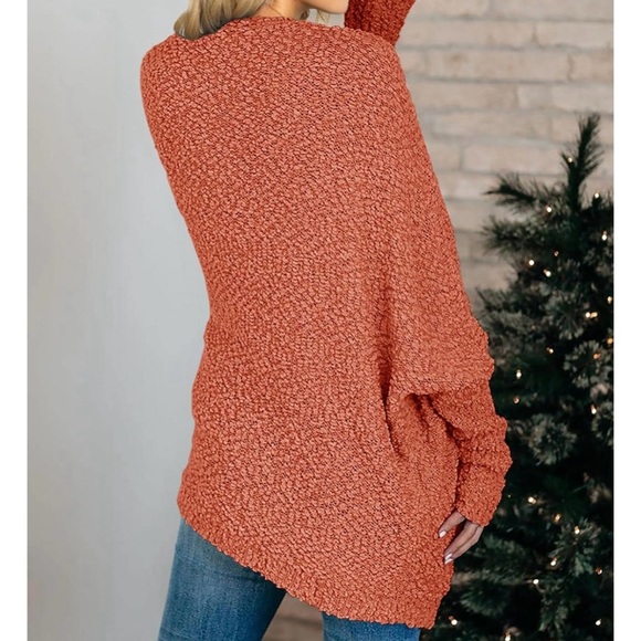 🎲 452. Womens Chunky Popcorn Cardigan Oversized Open Batwing Fuzzy Knit Sweater - Picture 6 of 7